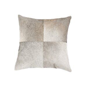 Natural Home Decor Torino Cowhide Pillow | 1-Piece | Grey | 18"x18"